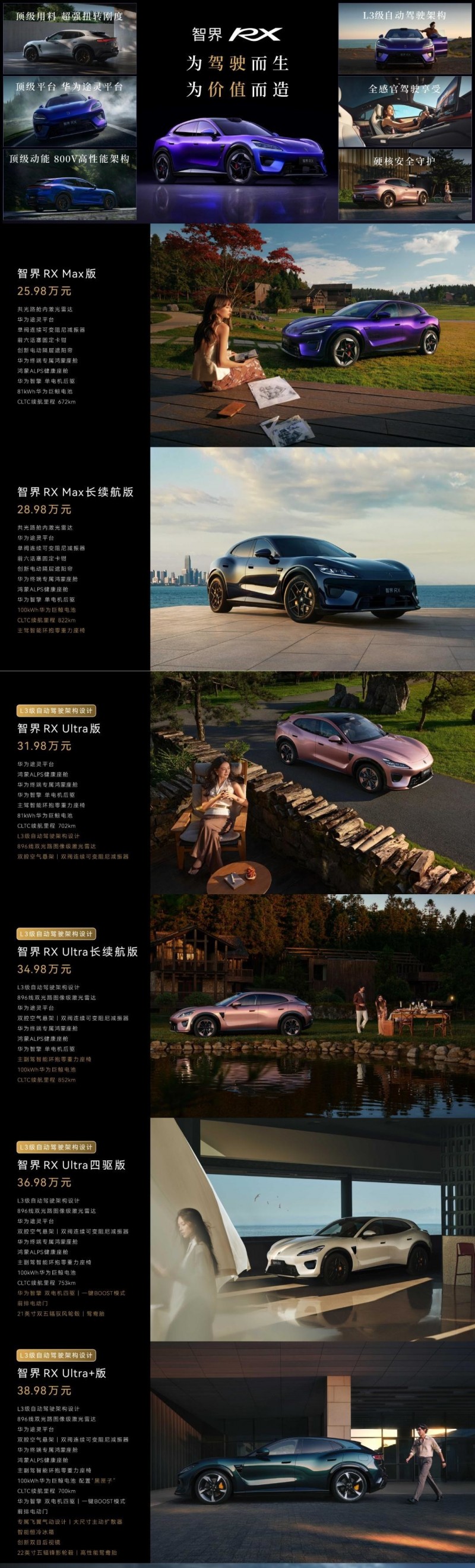 智界RX发布：L3级架构+百万级途灵平台 25.98万元起售！